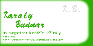 karoly budnar business card